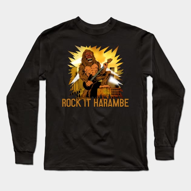 rockin harambe Long Sleeve T-Shirt by theanomalius_merch